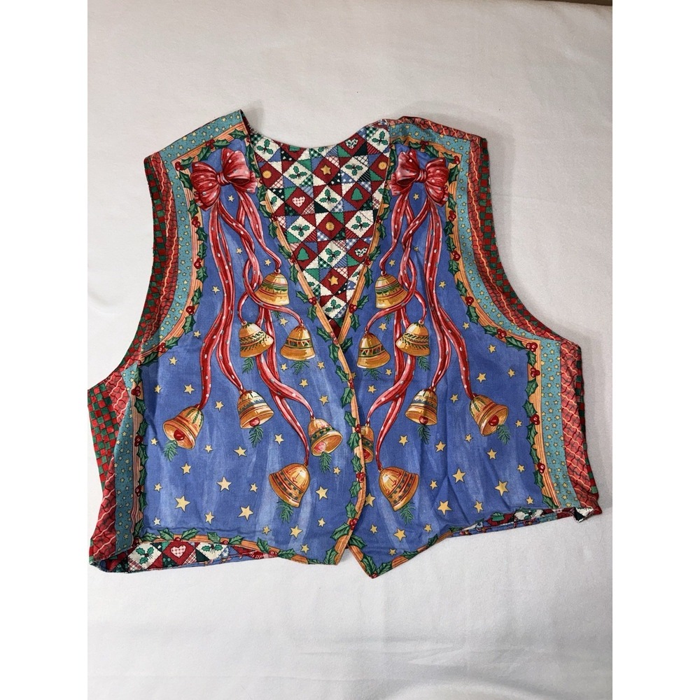 Vintage Christmas Patchwork Teacher Vest Reversible‎